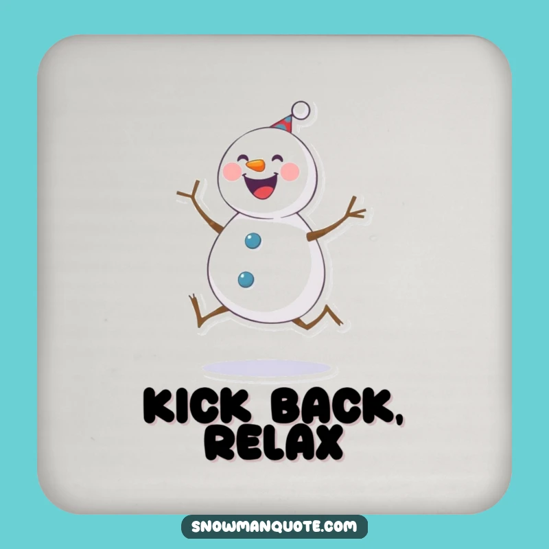 Funny Snowman Kick Drink Coaster: Protect Your Surfaces with Winter Cheer and Humor Funny Gift