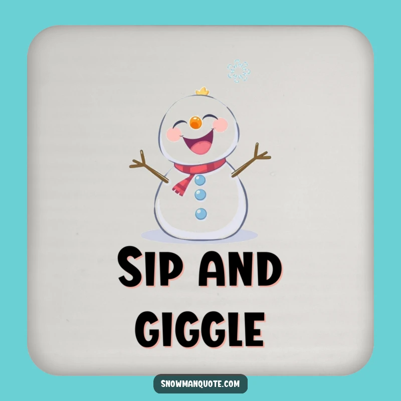 Funny Giggling Snowman Coaster - Snowflake Tickle Protection for Drinks Gift