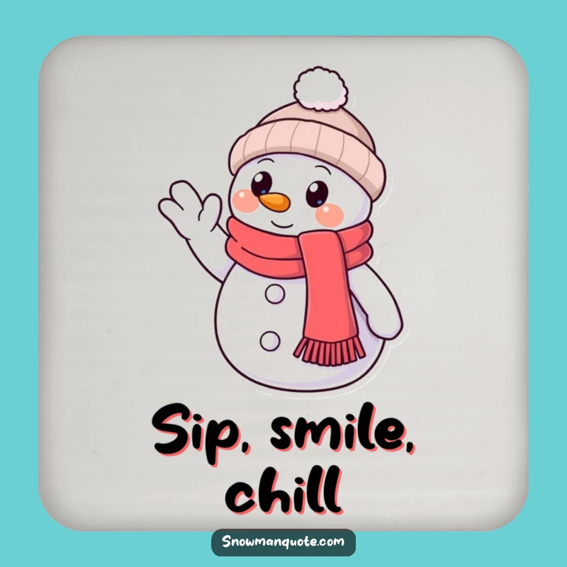 Funny Snowman Friendly Wave Coaster: Protect Surfaces with Winter Charm