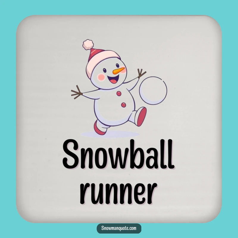 Funny Snowman Chase Coaster: Playful Winter Decor, Energetic Gift