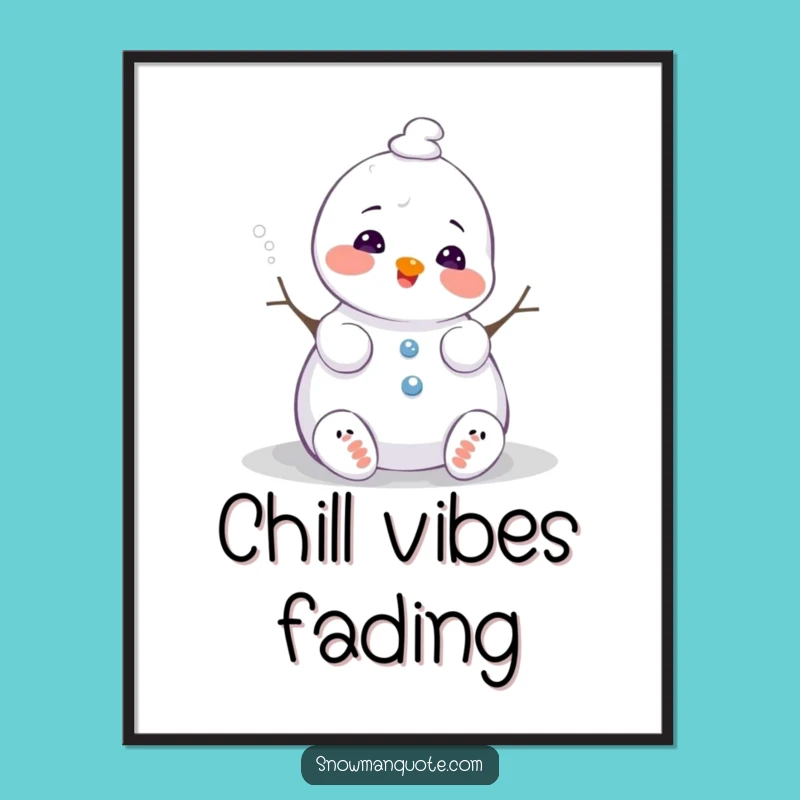 Funny Melting Snowman Poster - Happy Winter Sigh Art Print, Great Wall Decor Gift!
