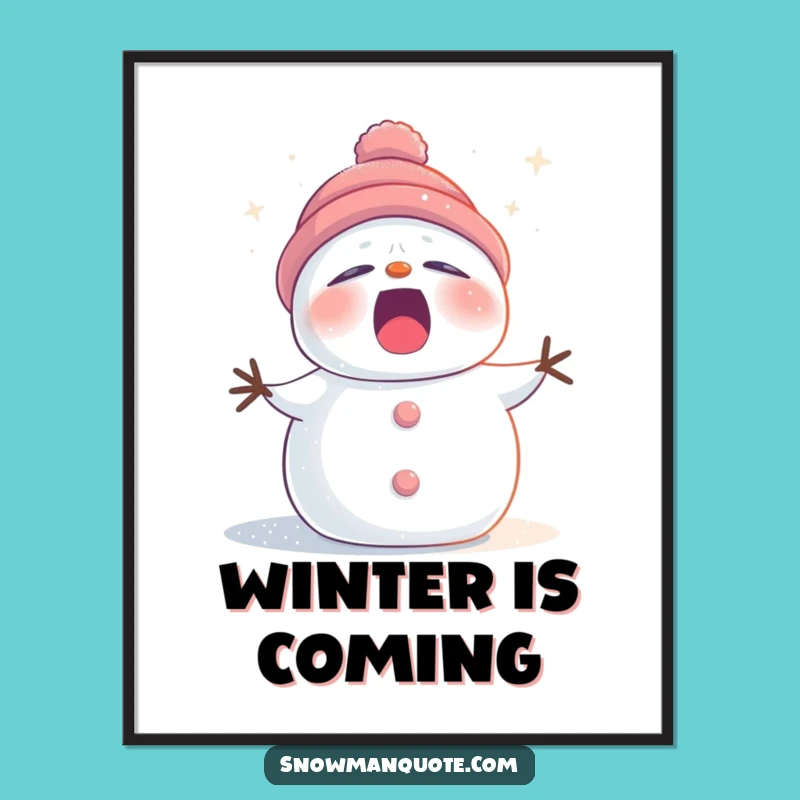Funny Sleepy Snowman Stardust Poster, Bring Whimsical Winter Humor to Your Walls