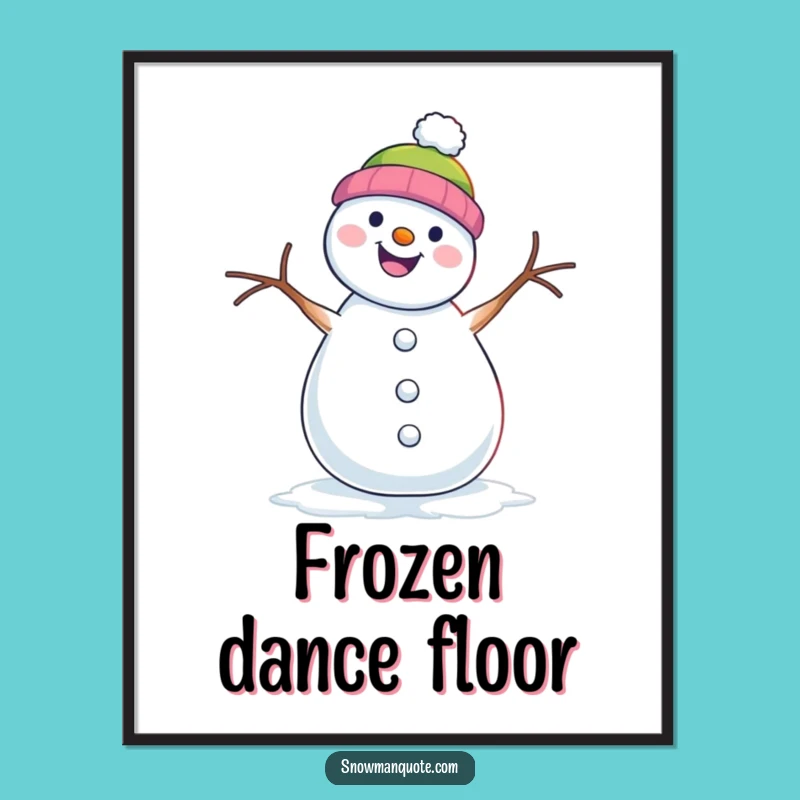 Funny Snowman Shimmy Poster - Dynamic Wall Art for a Lively Space
