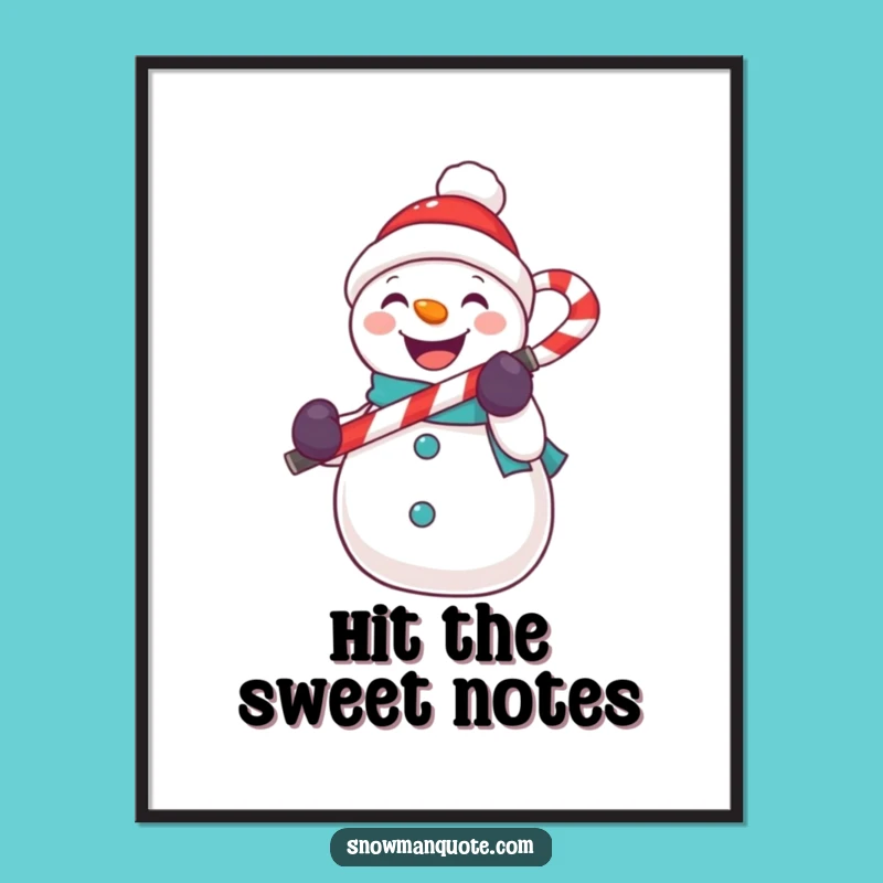 Funny Snowman Mic Poster - Festive Wall Art and Hilarious Holiday Funny Gift