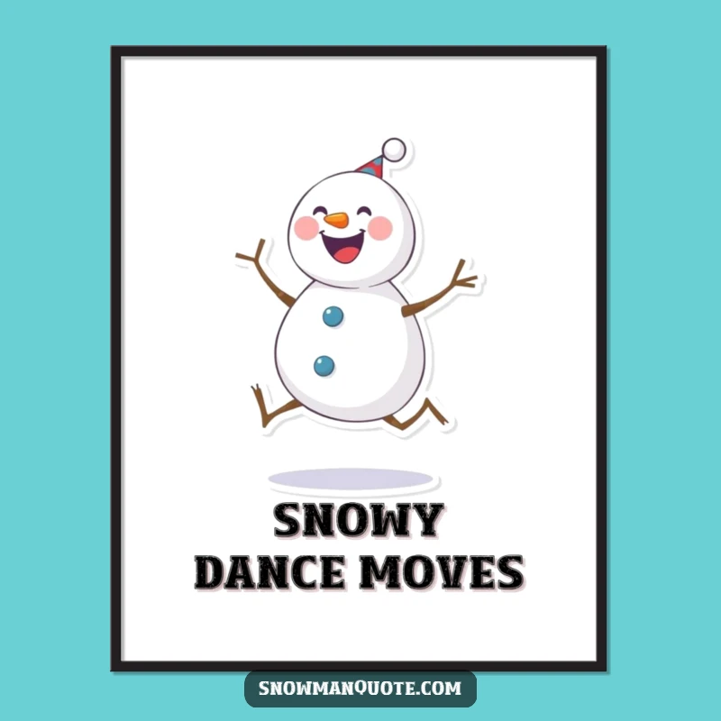 Funny Snowman Kick Poster: Bring Winter Joy and Laughter to Your Walls with This Cheerful Design Funny Gift