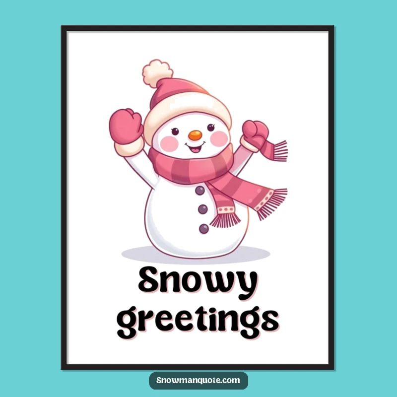 Funny Snowman Banner Poster: Cheerful Winter Art, Festive Wall Decor Gift