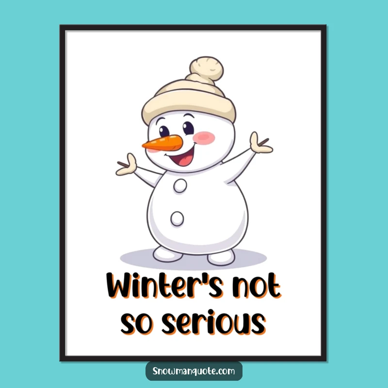 Funny Snowman Dance Poster: Silly Moves Art, Winter Decor, Unique Gift