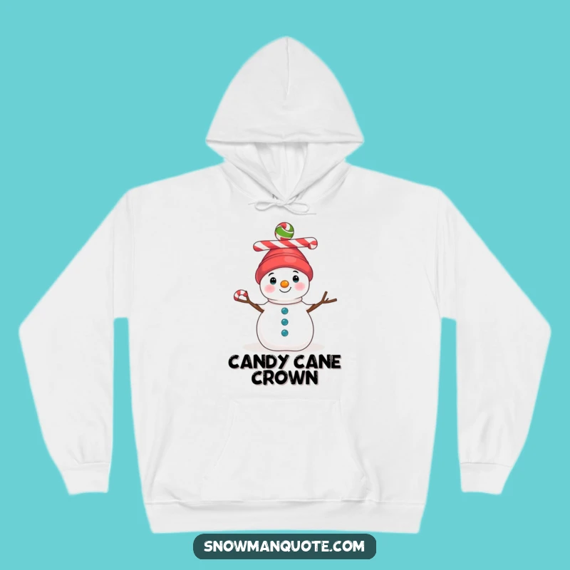 Cozy Funny Candy Cane Snowman Hoodie: Warm Festive Balance Wear
