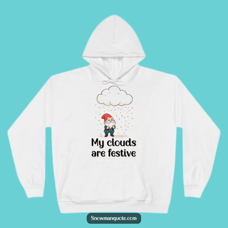 Cozy Funny Confetti Cloud Hoodie - Warm & Hilarious Gnome Surprise Gift
