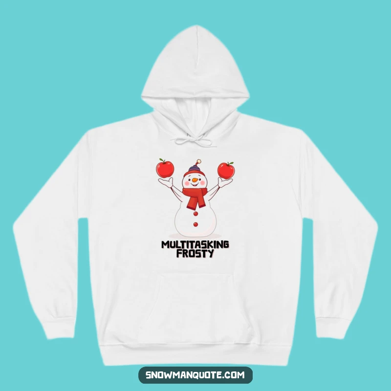 Cozy Funny Snowman Hoodie - Juggling Apples Winter Warmth & Humor Gift