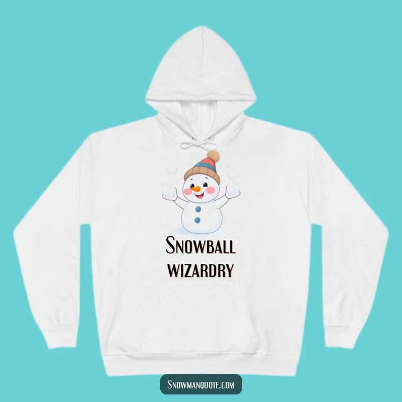 Cozy Funny Snowman Juggling Hoodie: Warm Winter Laughs and Gift Apparel