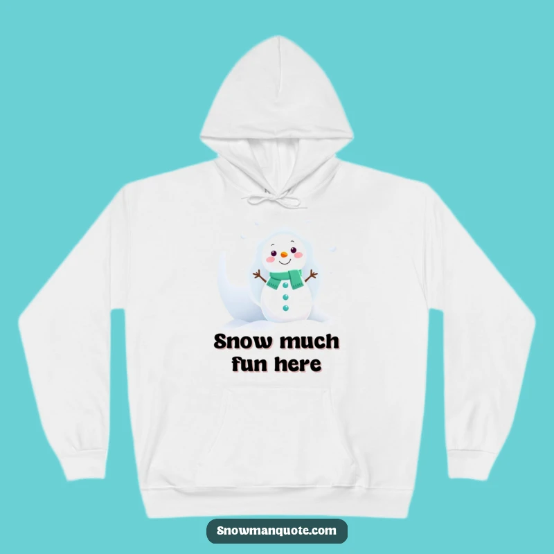 Cozy Funny Snowman Peek Hoodie: Giant Snowball, Warm Winter Gift