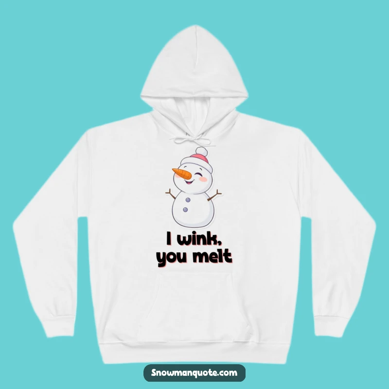 Cozy Funny Winking Snowman Hoodie: Warm Carrot Nose Winter Gift