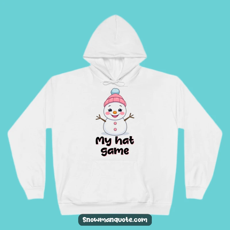 Funny Grinning Snowman Hoodie - Cozy Quirky Winter Wear