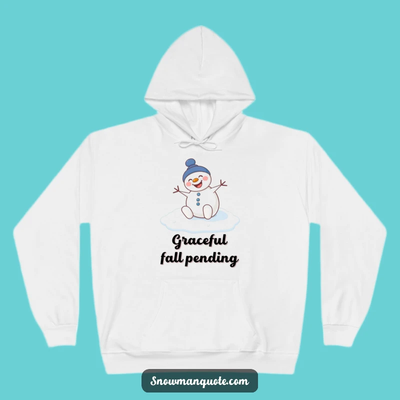 Funny Slipping Snowman Hoodie - Cozy Hilarious Winter Wear