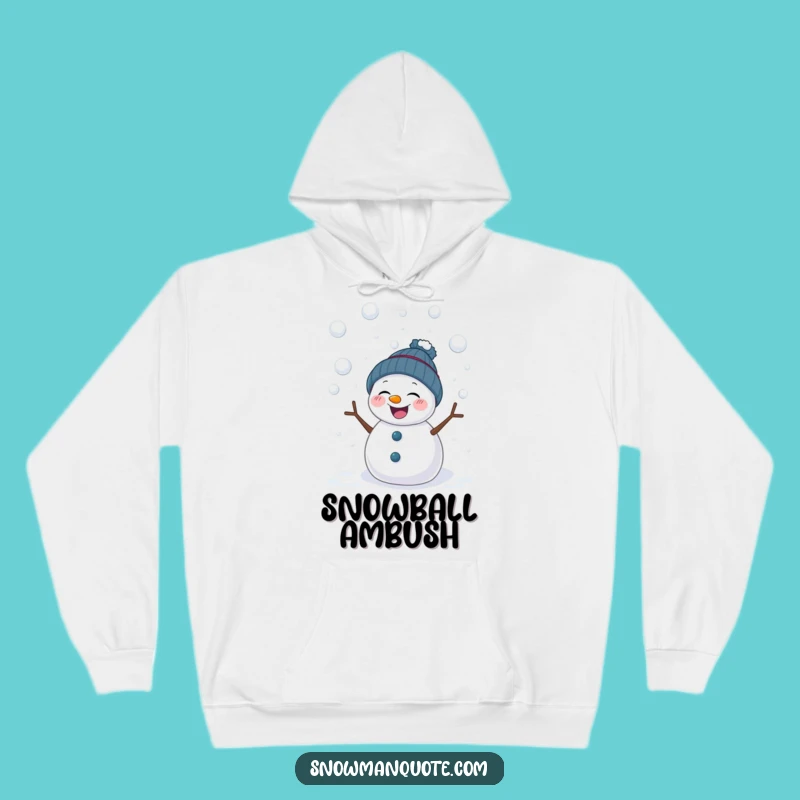 Funny Snowball Shower Snowman Hoodie - Cozy Protection from Playful Pelts