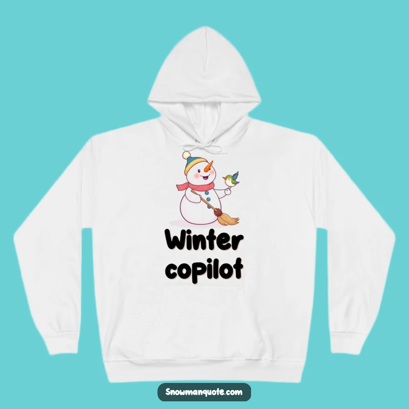 Funny Snowman & Bird Hoodie - Cozy Winter Apparel & Gag Gift