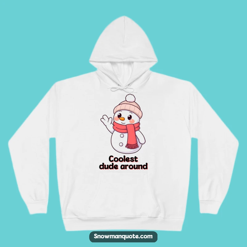Funny Snowman Friendly Wave Hoodie: Snuggle Up with Winter Character Humor