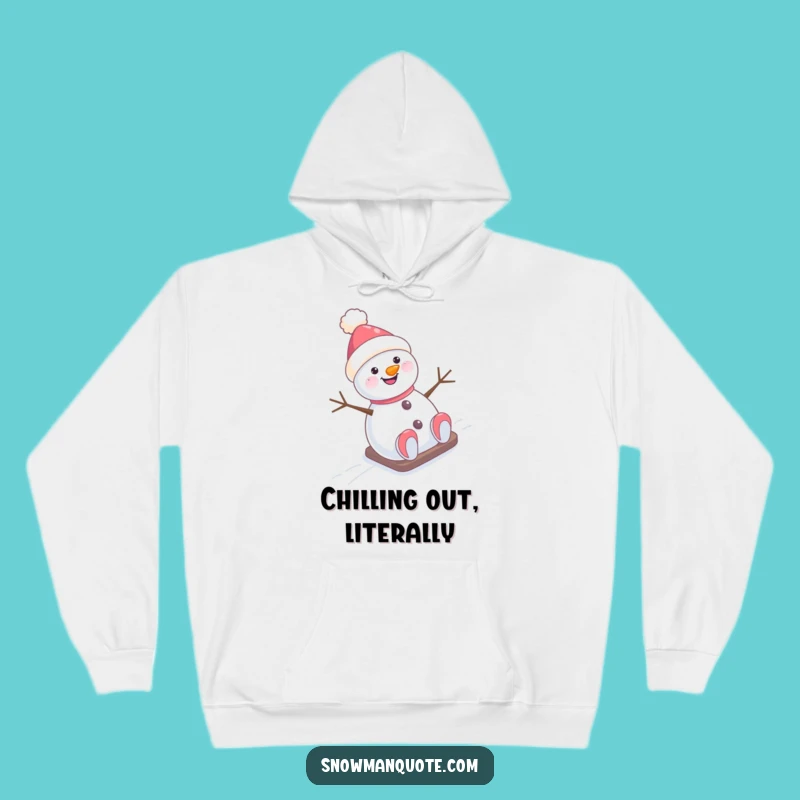 Funny Snowman Hill Slide Hoodie: Cozy & Hilarious Winter Character Comfort Gift
