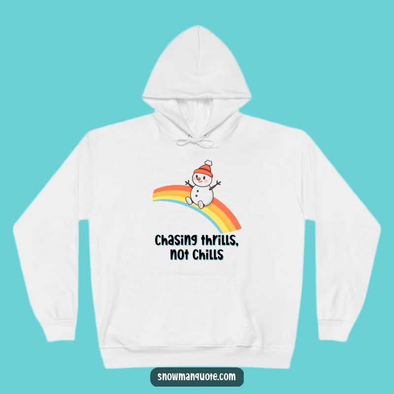 Funny Snowman Rainbow Slide Hoodie: Cozy Winter Apparel for Laugh Out Loud Moments