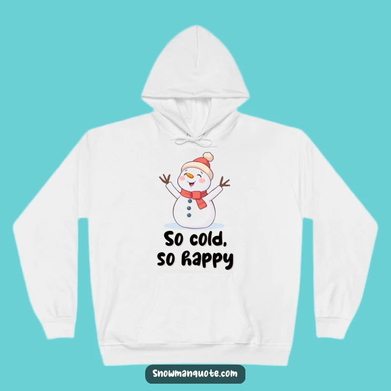 Funny Snowman Snowflake Wave Hoodie: Warmth & Humor for Snowy Days Gift