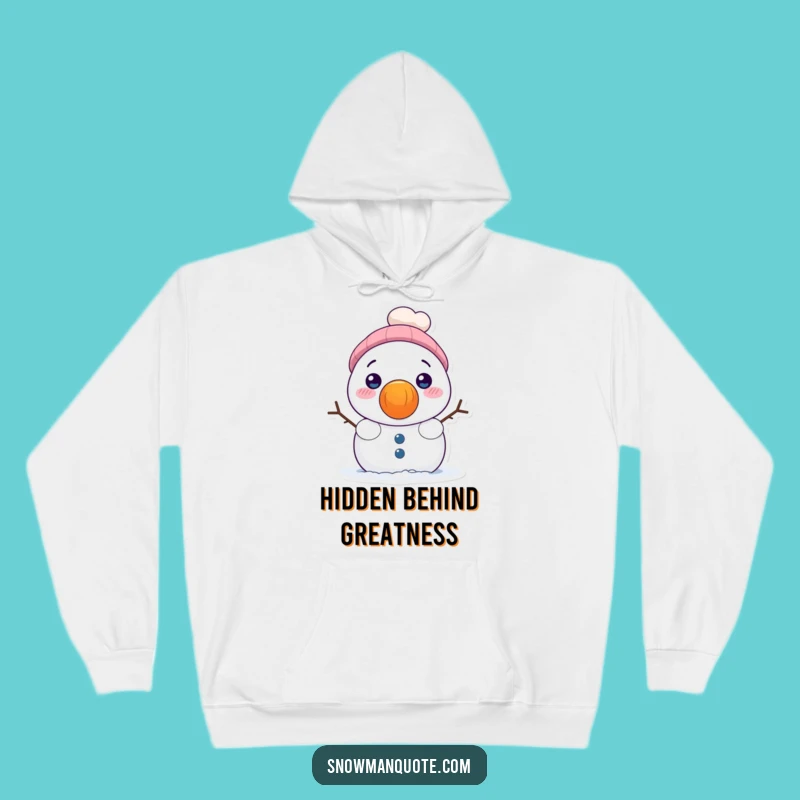 Funny Snowman Carrot Nose Hoodie - Cozy Shy Winter Peek Gift