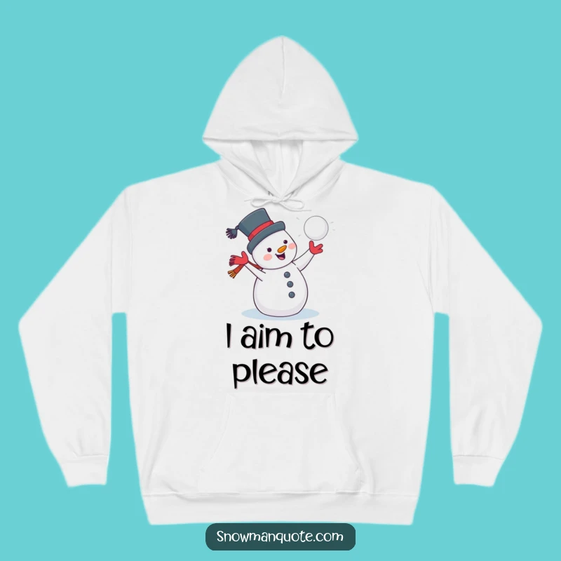 Funny Jolly Snowman Snowball Hoodie: Cozy Winter Spirit, Warm Funny Gift for Anyone