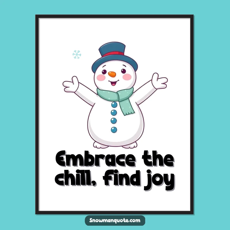 Free Printable Wall Art: Snowman Embracing Winter, Peaceful Decor!