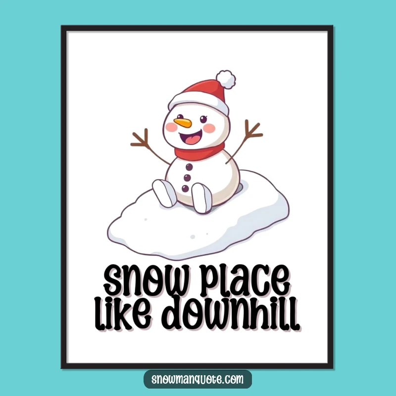 Free Printable Snowman Hill Art: Playful Winter Decor, Funny Downloadable Gift