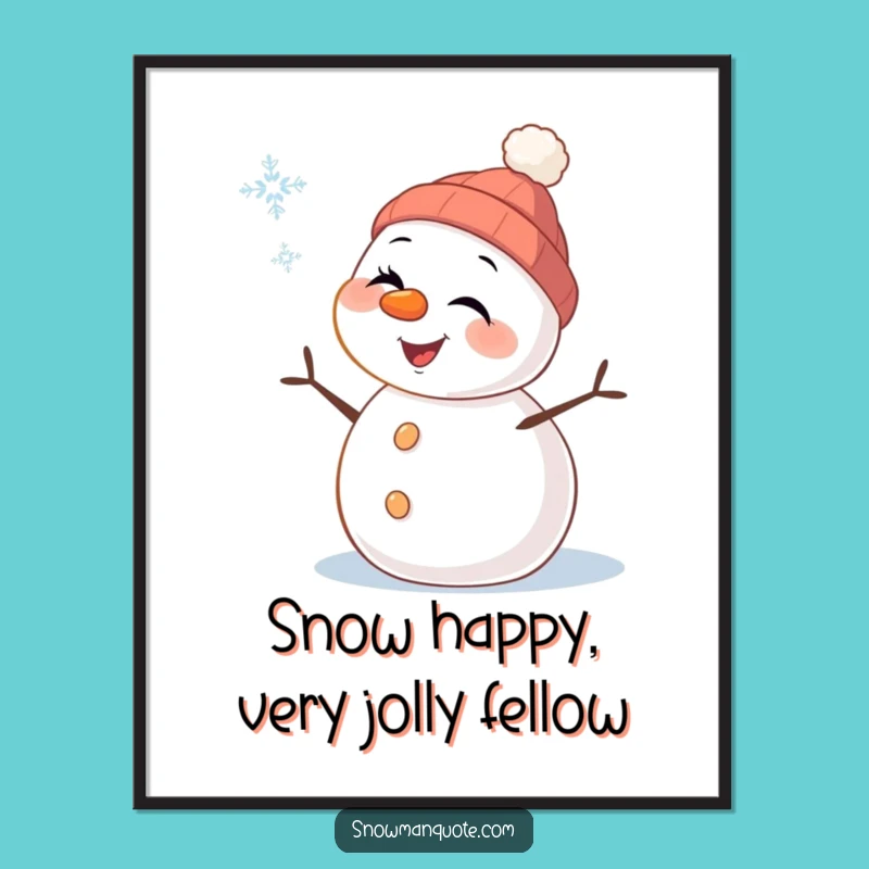 Free Printable Snowman Wall Art: Funny Winking Winter Downloadable Decor
