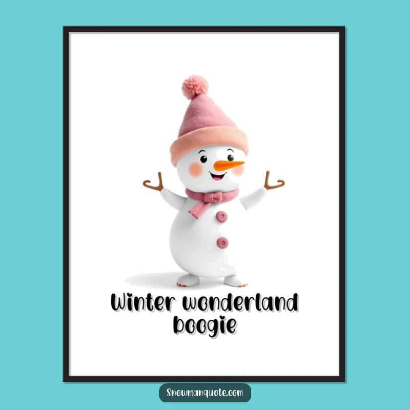 Free Printable Wall Art: Dancing Snowman Fun, Quirky Winter Decor!