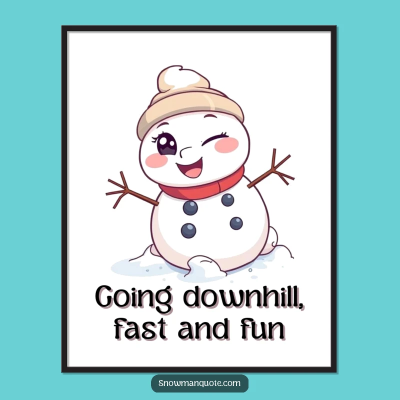 Free Printable Winking Snowman Wall Art Funny Roll Downloadable Decor