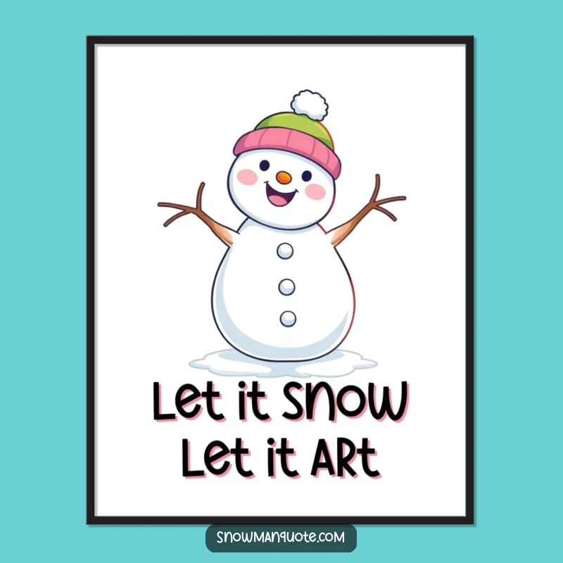 Fun Free Printable Wall Art: Snowman Shimmy Groove Downloadable Art
