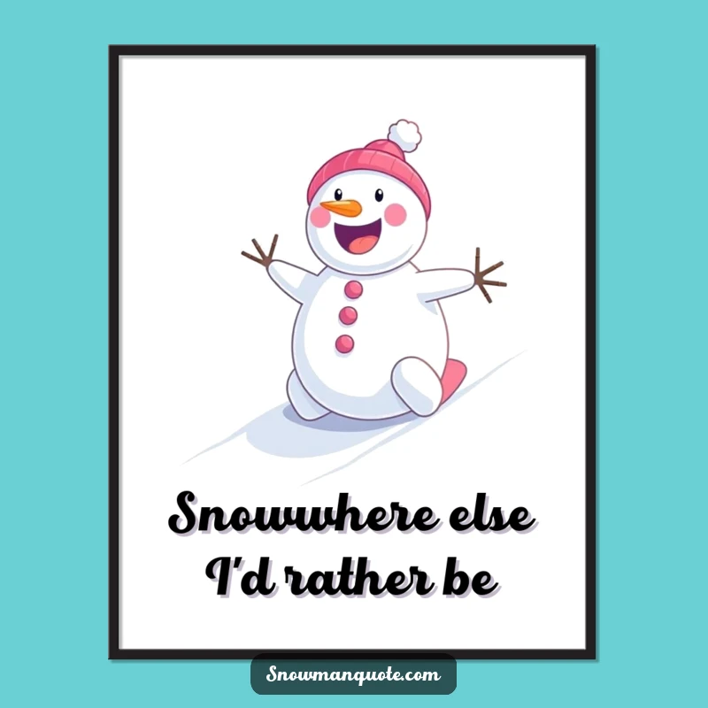 Funny Free Printable Snowman Art: Energetic Roller Downloadable Wall Decor!