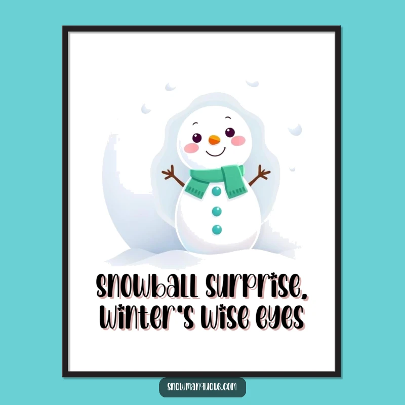 Funny Free Printable Wall Art: Peeking Snowman Decor for a Wintery Home