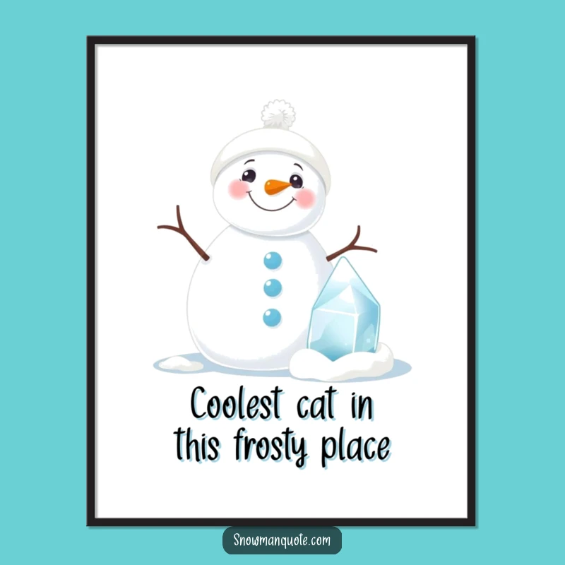 Funny Free Printable Wall Art: Snowman & Ice Sculpture Downloadable Art for Home
