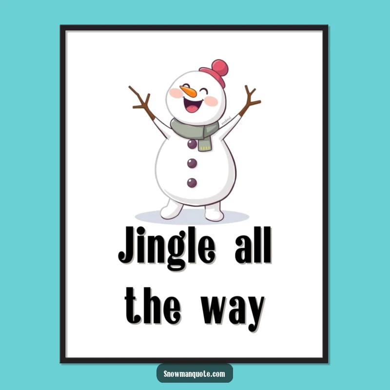 Funny Free Printable Wall Art: Dancing Snowman Jig, Whimsical Downloadable Decor