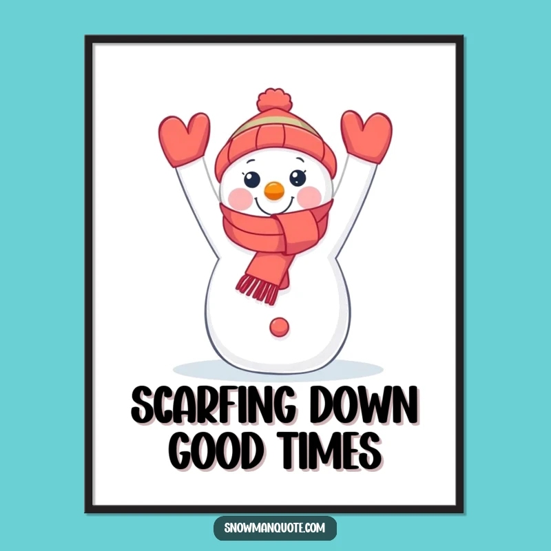 Free Printable Wall Art: Cheerful Snowman, Funny Downloadable Decor for Cozy Spaces