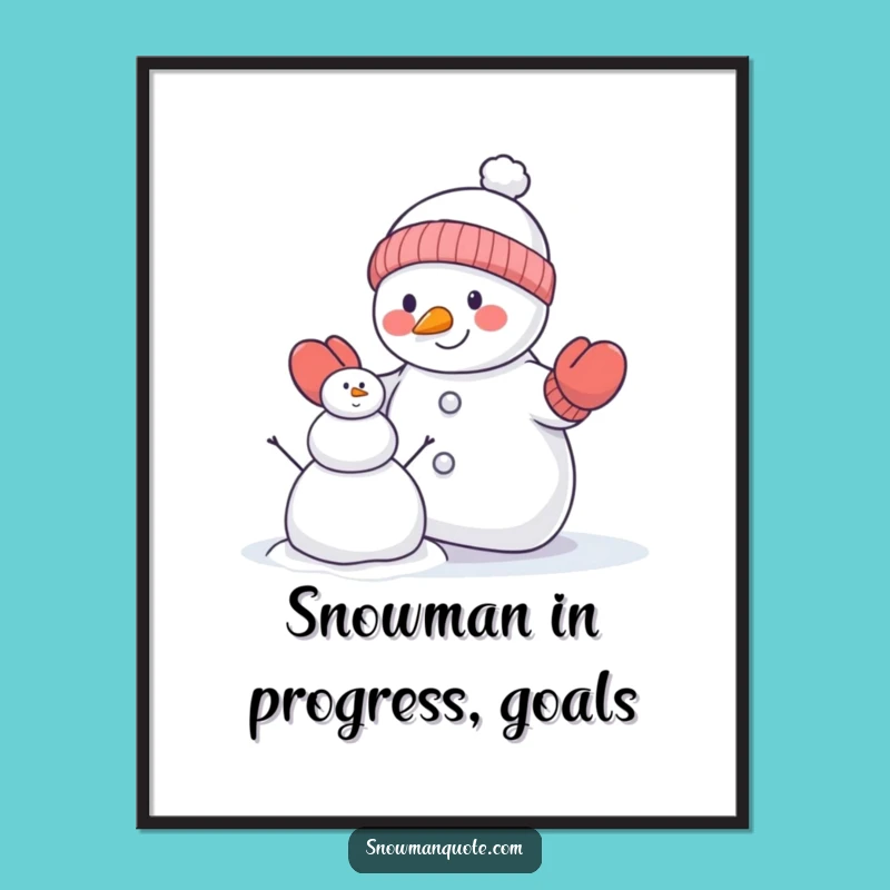 Free Printable Wall Art: Funny Snowman Building Humorous Downloadable Art for Home