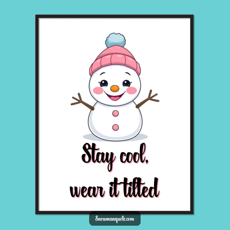 Free Printable Wall Art: Grinning Snowman, Funny Downloadable Decor for Playful Spaces