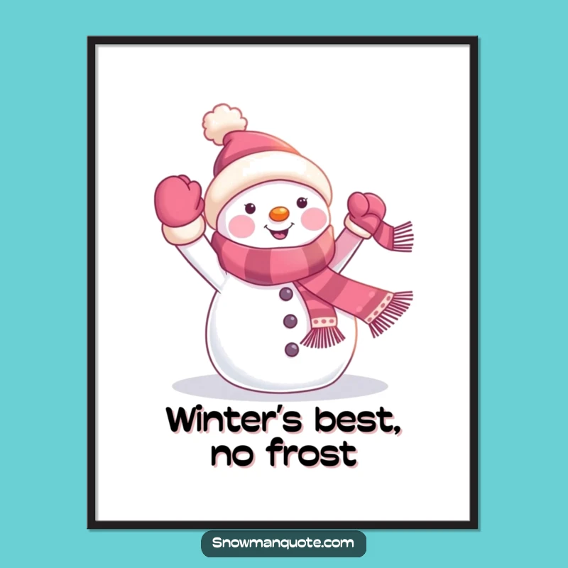 Whimsical Snowman Art Free Printable: Banner Waving Downloadable Decor