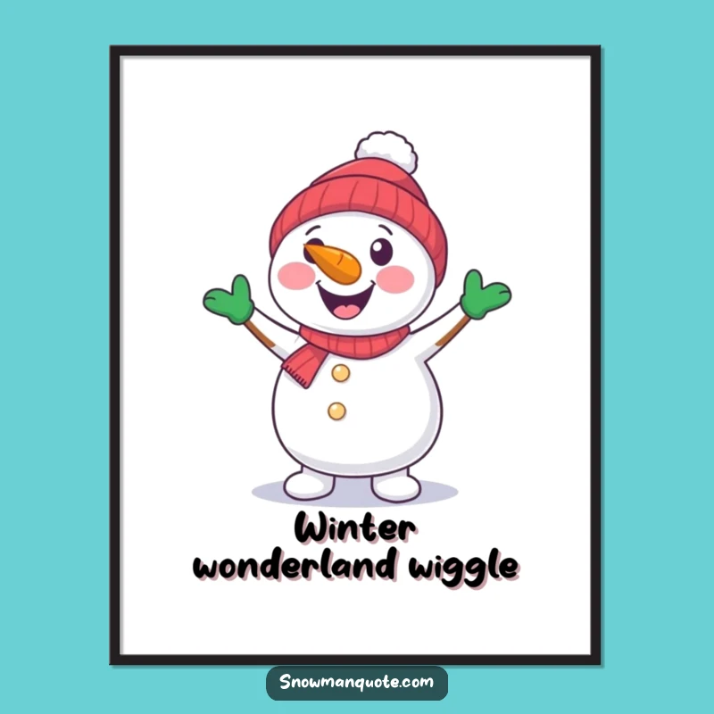 Funny Free Printable Wall Art: Dancing Snowman - Downloadable Decor Gift!