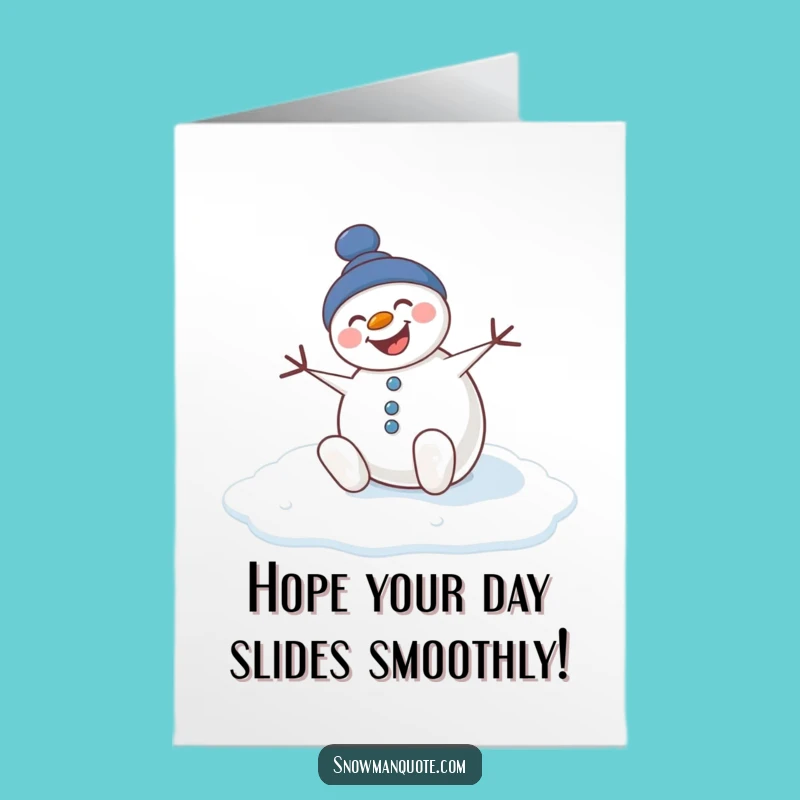 Free Printable Birthday Card: Slipping Snowman, Funny Downloadable Gift for Laugh-Out-Loud Birthdays
