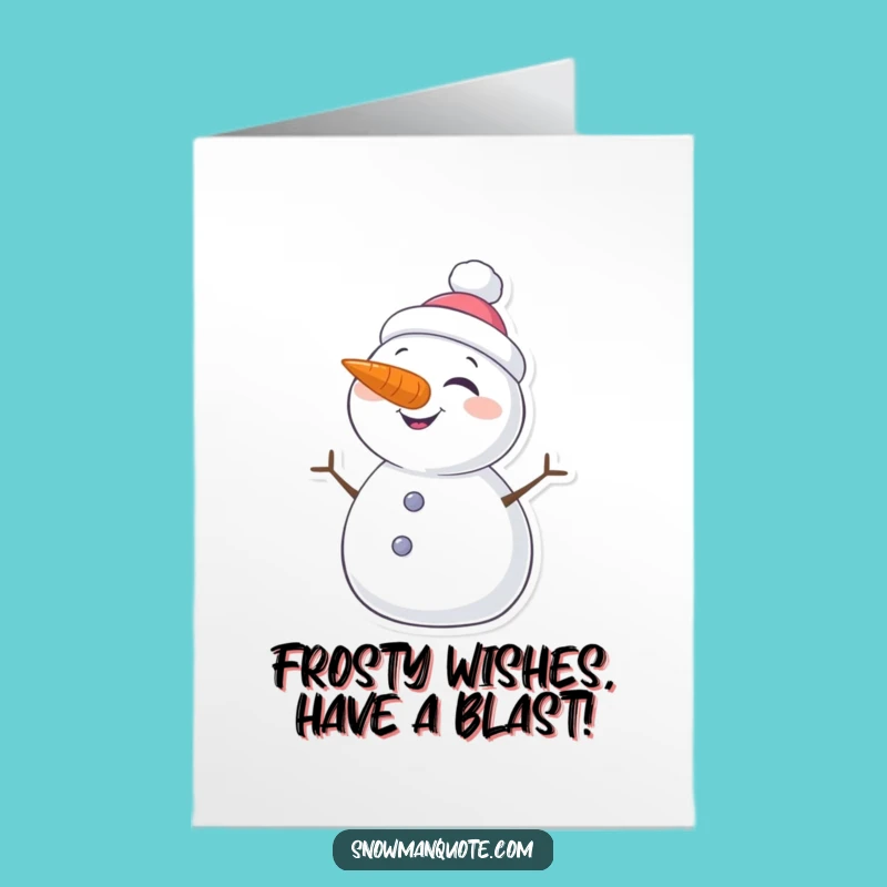 Free Printable Birthday Card: Winking Snowman Carrot Nose, Funny DIY Downloadable Gift!