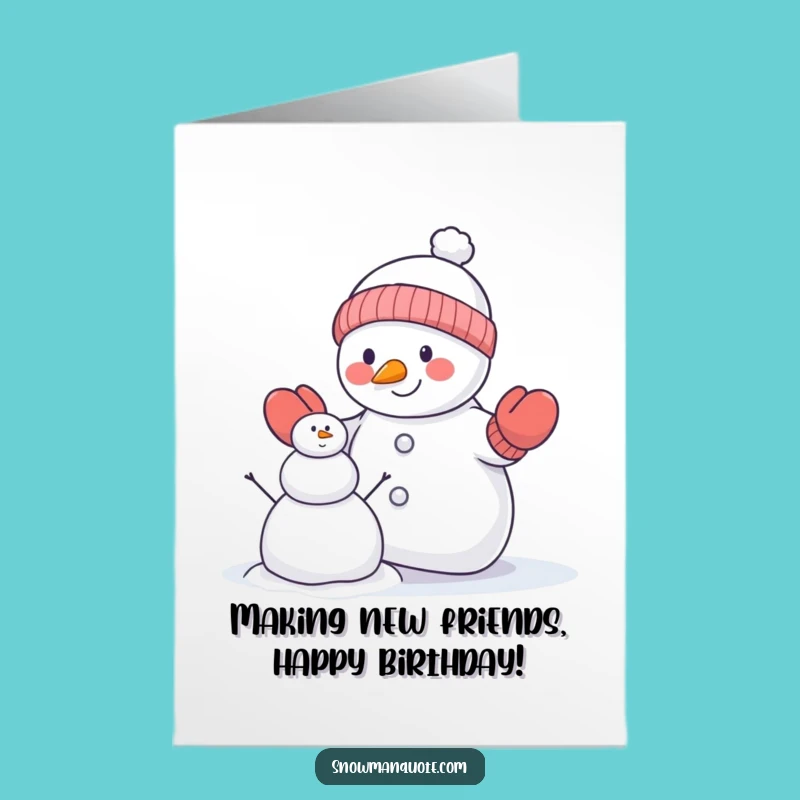 Free Printable Snowman Birthday Card: Funny DIY Build Downloadable Gift for Kids