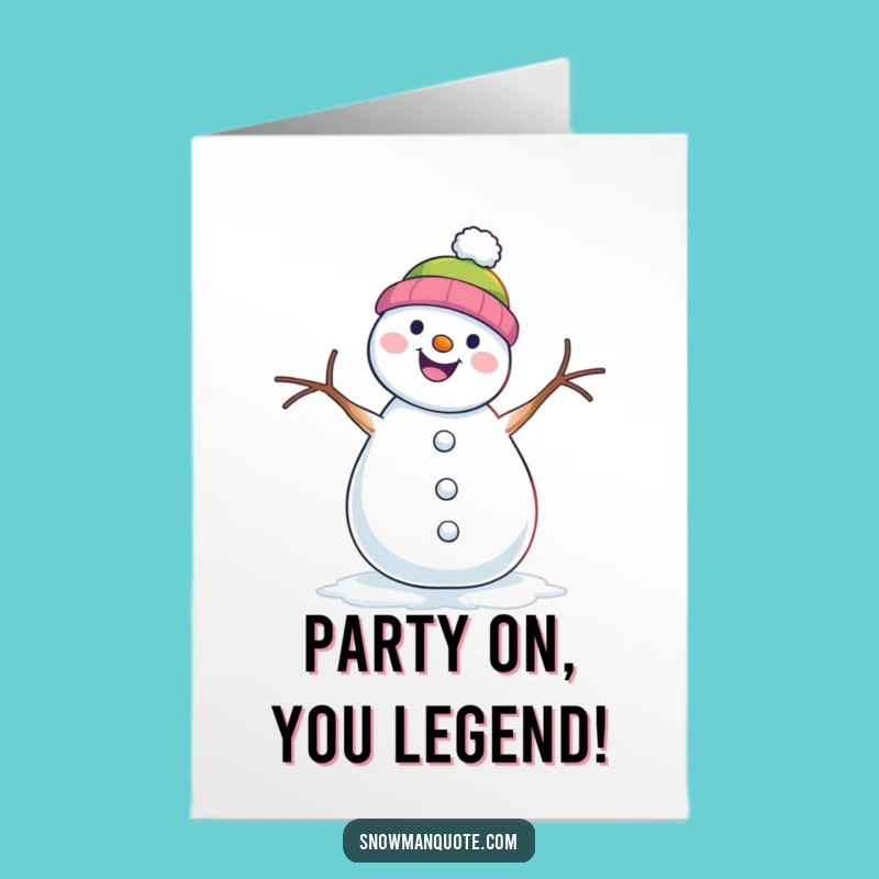 Fun Free Printable Birthday Card: Snowman Shimmy Dance Downloadable Gift
