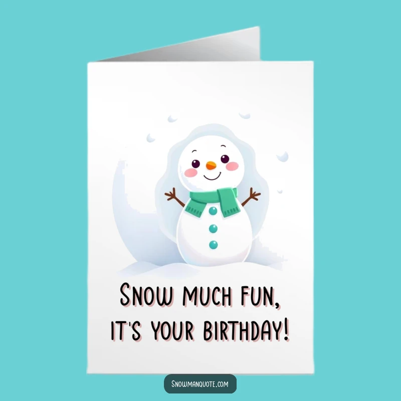 Free Printable Birthday Card: Shy Snowman Peek for a Fun DIY Gift