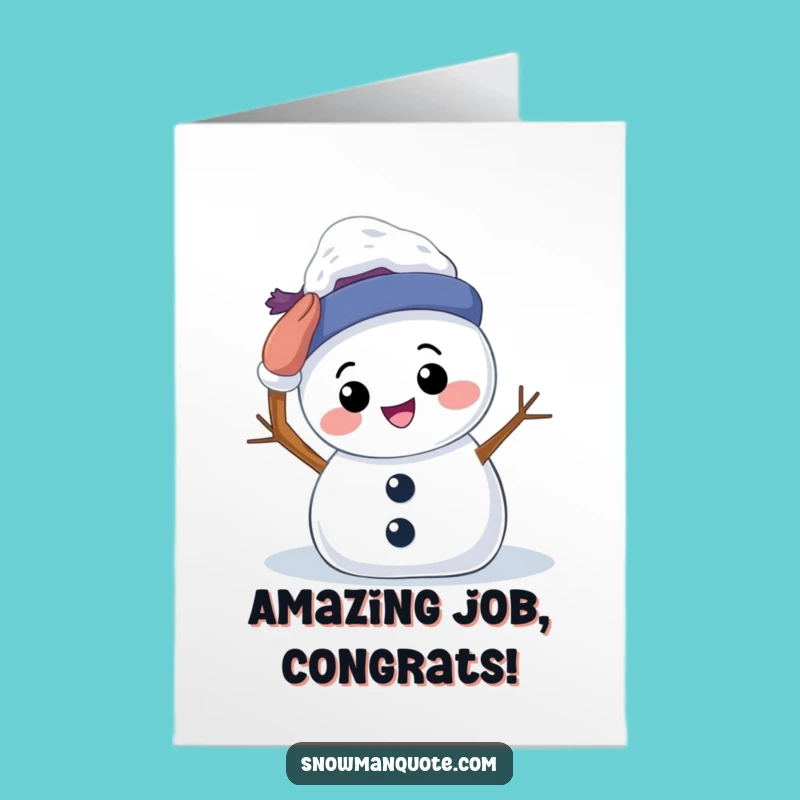 Free Printable Snowman Pat Card Funny Congrats Downloadable