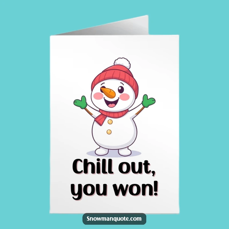 Free Printable Congrats Card: Dancing Snowman's Celebration - Downloadable Gift!