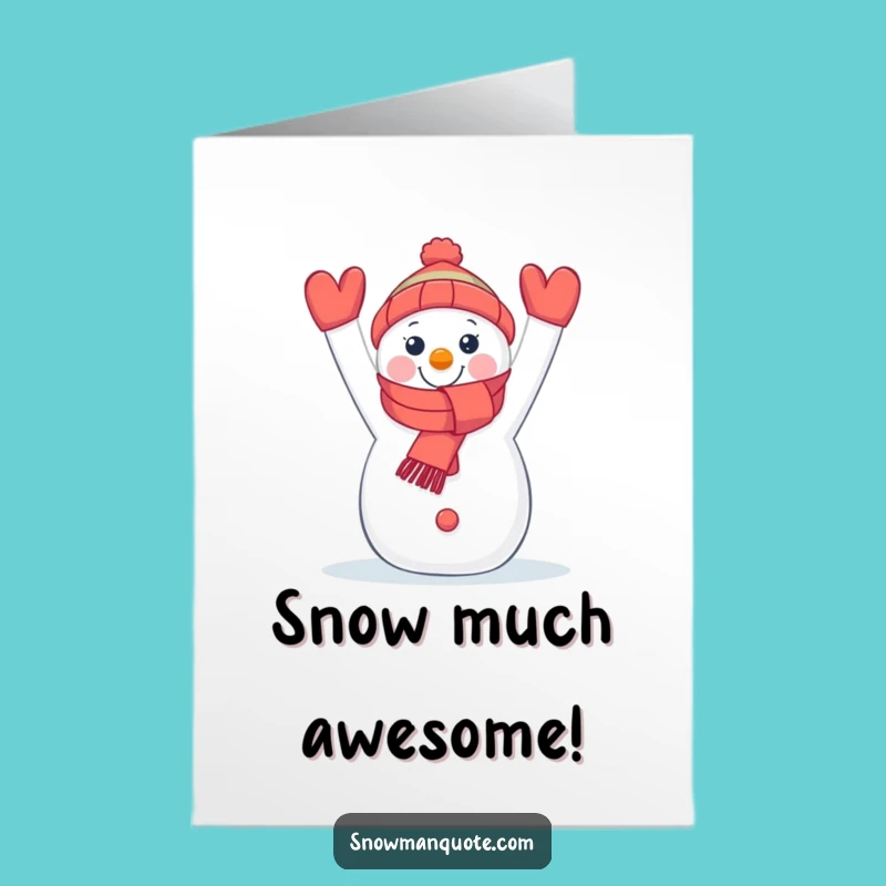 Free Printable Congrats Card: Joyful Snowman, Funny Downloadable for Big Wins